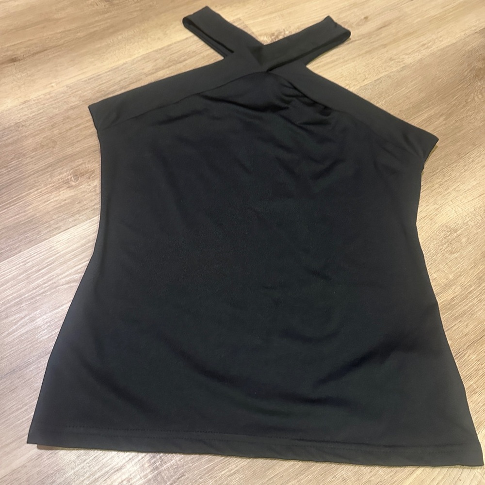 SHEIN Black Cross-Strap Tank Top